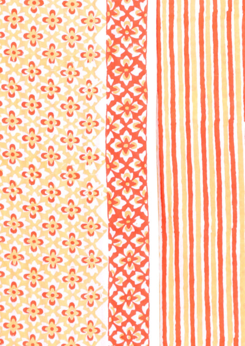 Cambric Cotton Dress Material With Kota Dupatta in Block Print