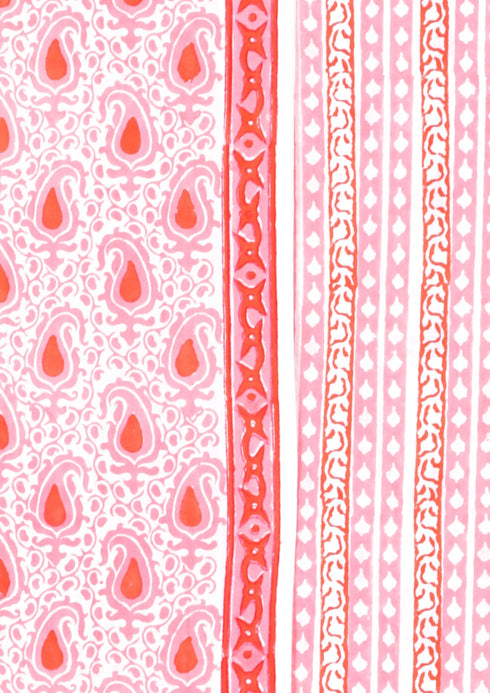 Cambric Cotton Dress Material With Kota Dupatta in Block Print