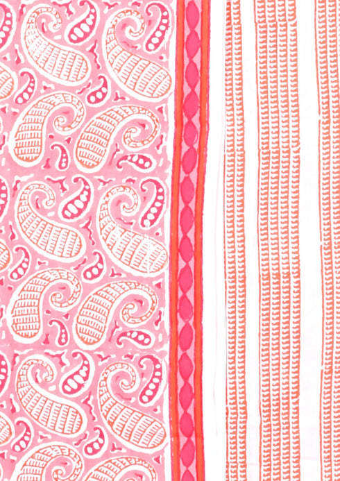 Cambric Cotton Dress Material With Kota Dupatta in Block Print