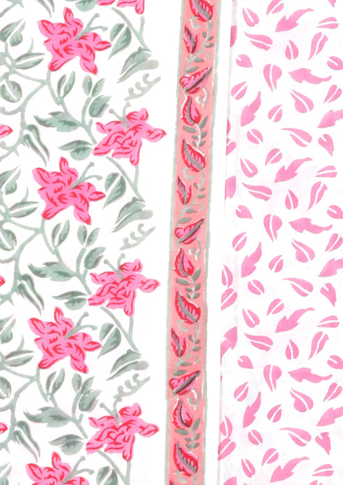 Cambric Cotton Dress Material With Kota Dupatta in Block Print