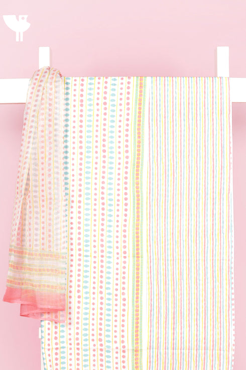 Cambric Cotton Dress Material With Kota Dupatta in Block Print