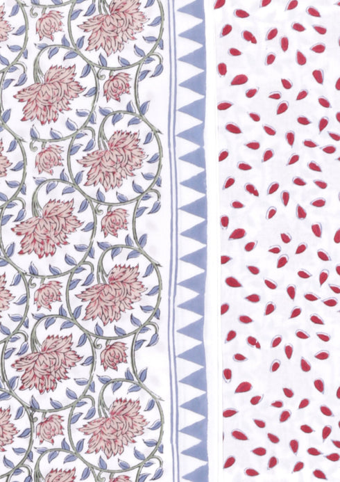 Bizzy Lizzy Dress Material With Chiffon Dupatta in Block Print