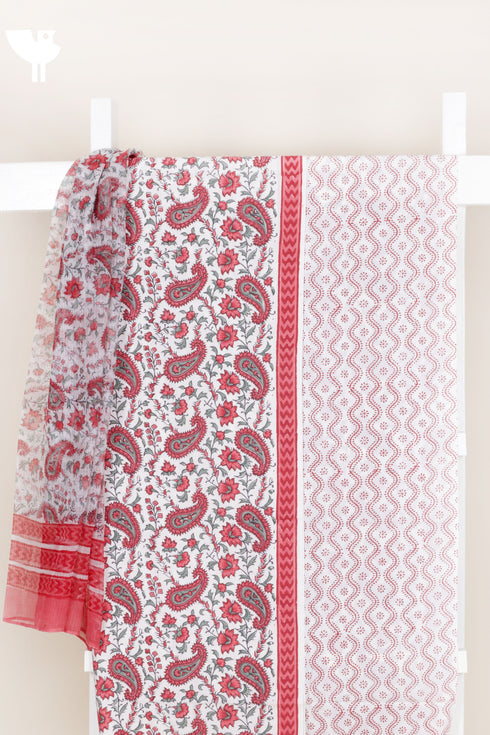 Bizzy Lizzy Dress Material With Kota Dupatta in Block Print