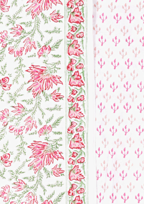 Bizzy Lizzy Dress Material With Kota Dupatta in Block Print