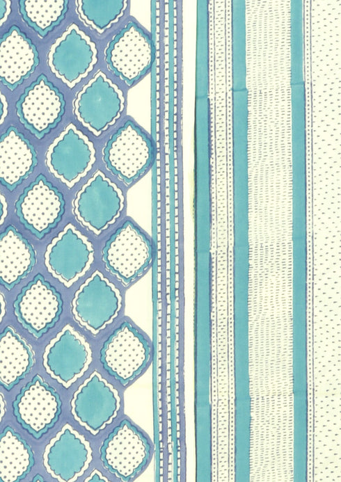 Bizzy Lizzy Dress Material With Kota Doria Dupatta in Geometric Block Print