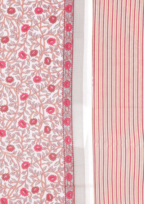 Cambric Cotton Kurta/Pant Dress Material in Floral Print