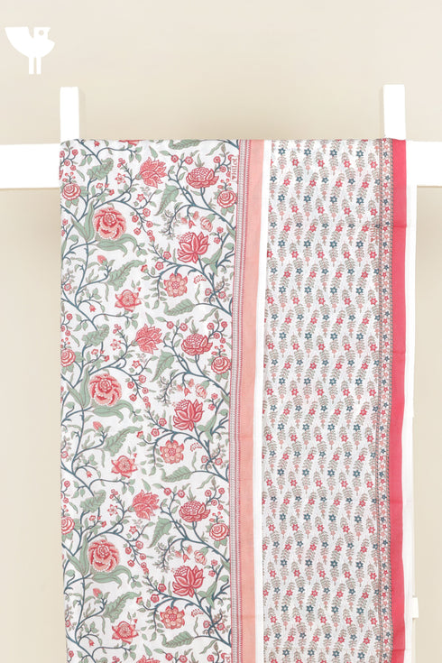 Cambric Cotton Kurta/Pant Dress Material in Floral Print