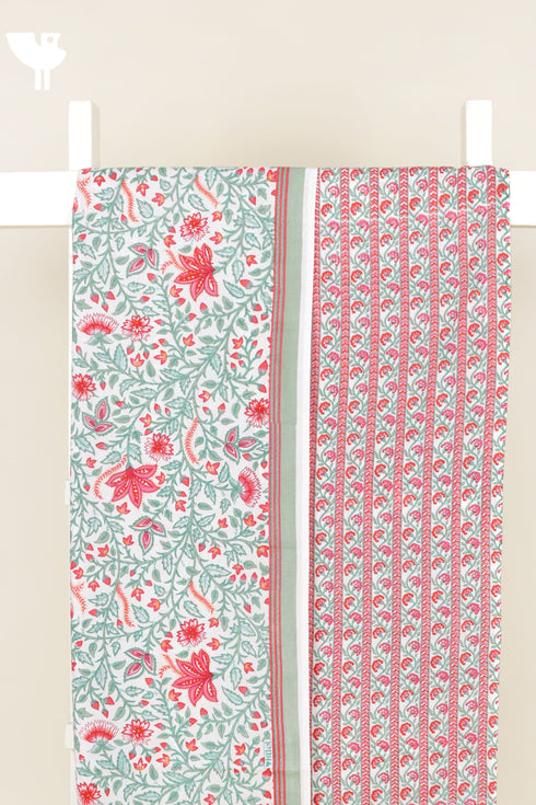 Cambric Cotton Kurta/Pant Dress Material in Floral Print