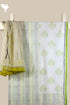 Cambric Cotton Dress Material With Kota Dupatta in Lime Green And Chartreuse Block Print