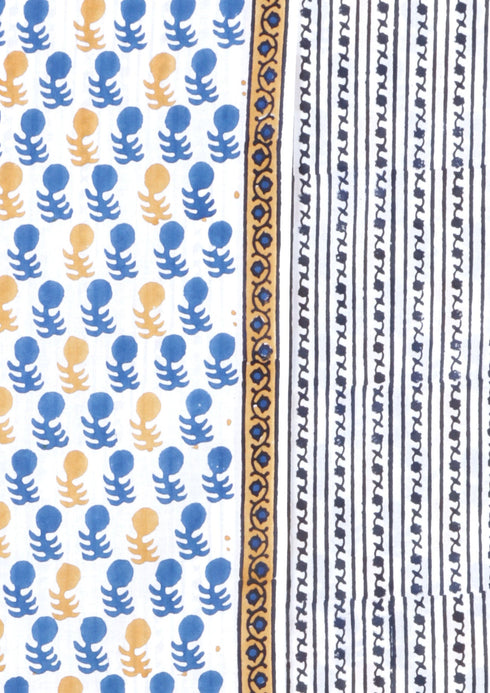 Cambric Cotton Dress Material With Kota Dupatta in Block Print