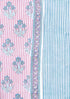 Cambric Cotton Dress Material With Kota Doria Dupatta in Stripe & Floral Block Print