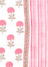 Stripe Cambric Cotton Dress Material With Kota Dupatta In Floral Block Print