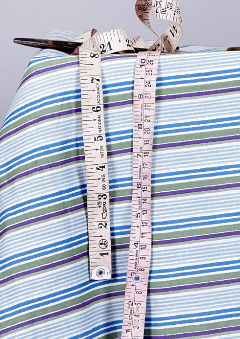 Cambric Cotton In Fine Striped Print