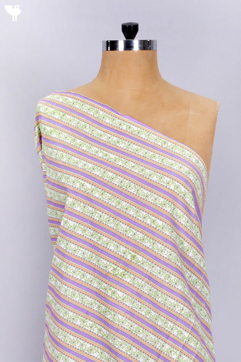 Cambric Cotton In Striped Print