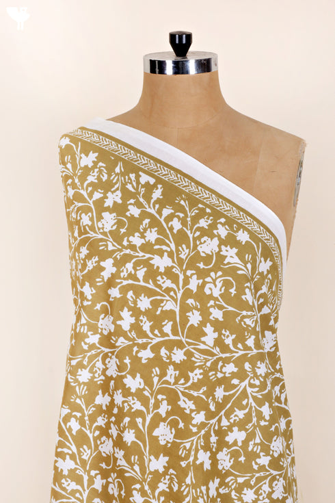 Cambric Cotton In Floral Block Print