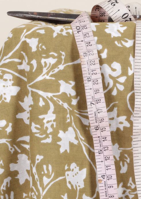 Cambric Cotton In Floral Block Print