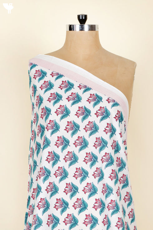 Floral Butti Design in Cambric Cotton Fabric | Yardage