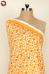 Cambric Cotton White Yellow Floral Fabric