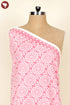 Cambric Cotton White Pink Floral Fabric