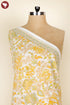 Cambric Cotton White Yellow Paisley Fabric