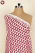 Cambric Cotton Red Chevron Fabric