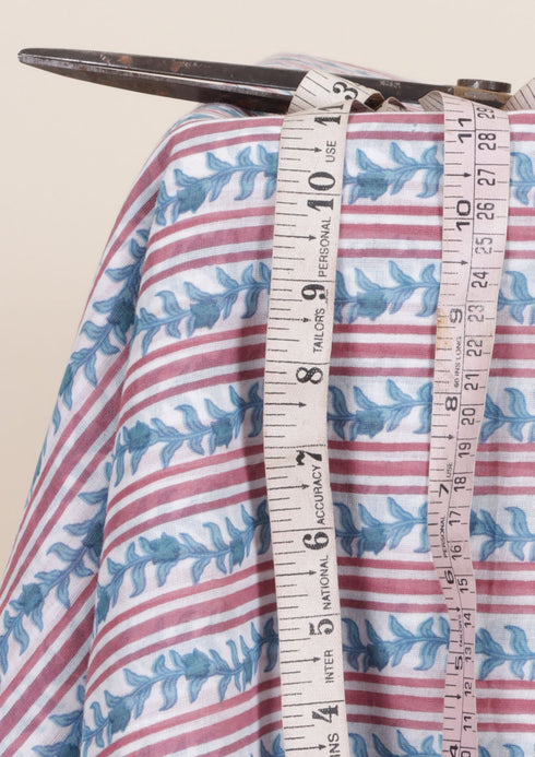 Mulmul Cotton In Striped Floral Print