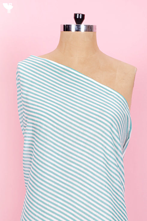 Mulmul Cotton In Striped Block Print
