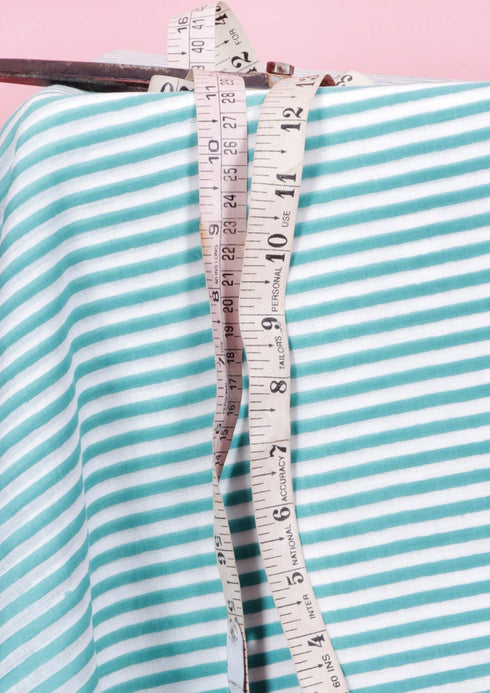 Mulmul Cotton In Striped Block Print