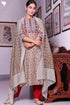 Chanderi Silk Kurta Dupatta Set In Floral Block Print