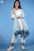 Mul Mul Cotton Wrap In Steel Blue Graphic Block Print