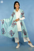 Mul Mul Cotton Wrap In Floral Block Print