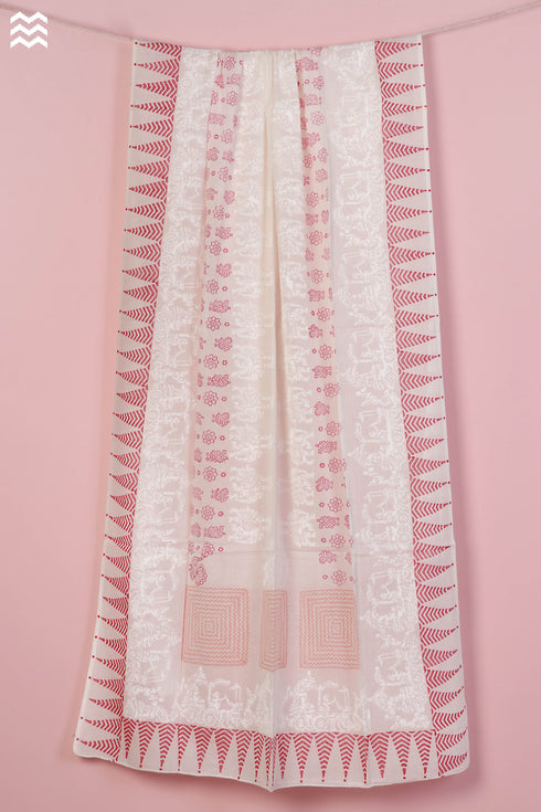 Mulmul Cotton Wrap In Graphic Block Print