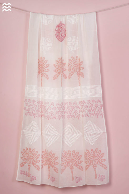 Mulmul Cotton Wrap In Graphic Block Print