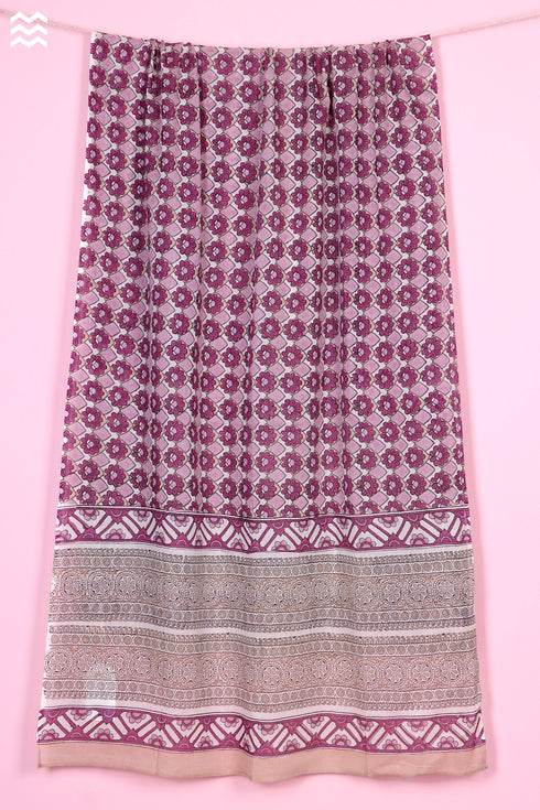 Mulmul Cotton Wrap In Floral Block Print