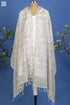 Bengal Cotton Zari Wrap in Sand Block Print