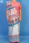 Mulmul Cotton Saree With Fall In Graphic Block Print