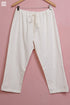 Cotton Pant in White Block Print