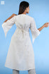 Slub Cotton Jules Dress In White Block Print