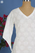 Cotton Slub White Block Printed Top