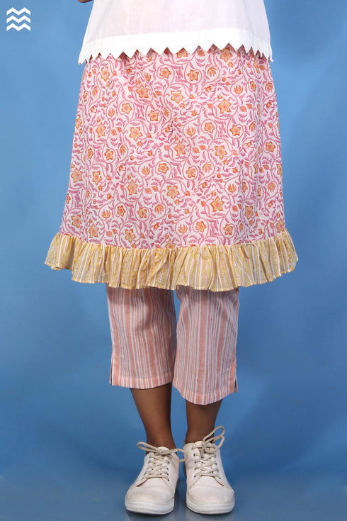 Khaadi Cotton Jordan Pant Skirt In Floral Block Print
