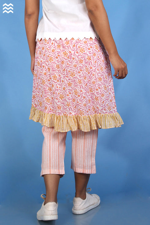Khaadi Cotton Jordan Pant Skirt In Floral Block Print