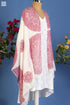 Woollen Stole in Large Round Pink Block Print