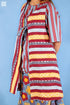 Khaadi Cotton Sleeveless Oliver Jacket In Wine And Orange Graphic Block Print