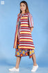 Khaadi Cotton Sleeveless Oliver Jacket In Wine And Orange Graphic Block Print