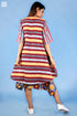 Khaadi Cotton Sleeveless Oliver Jacket In Wine And Orange Graphic Block Print