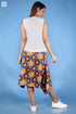 20s Cotton Oliver Skirt In Orange, Wine And Steel Blue Graphic Block Print