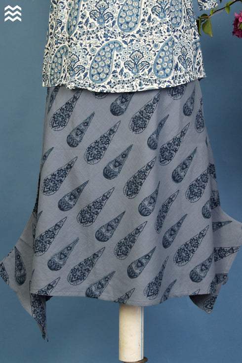 Khaadi Cotton Skirt in Teardrop Hand Block Print