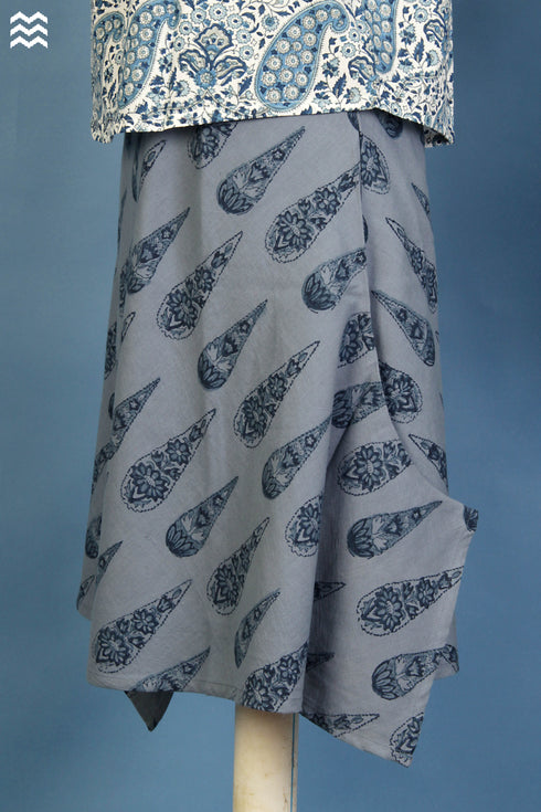 Khaadi Cotton Skirt in Teardrop Hand Block Print