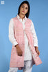 Cotton Khaadi Overlay in Pastel Pink Butti Block Print