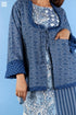 Khaadi Cotton Full Sleeved Jacket In Indigo Blue Floral Block Print